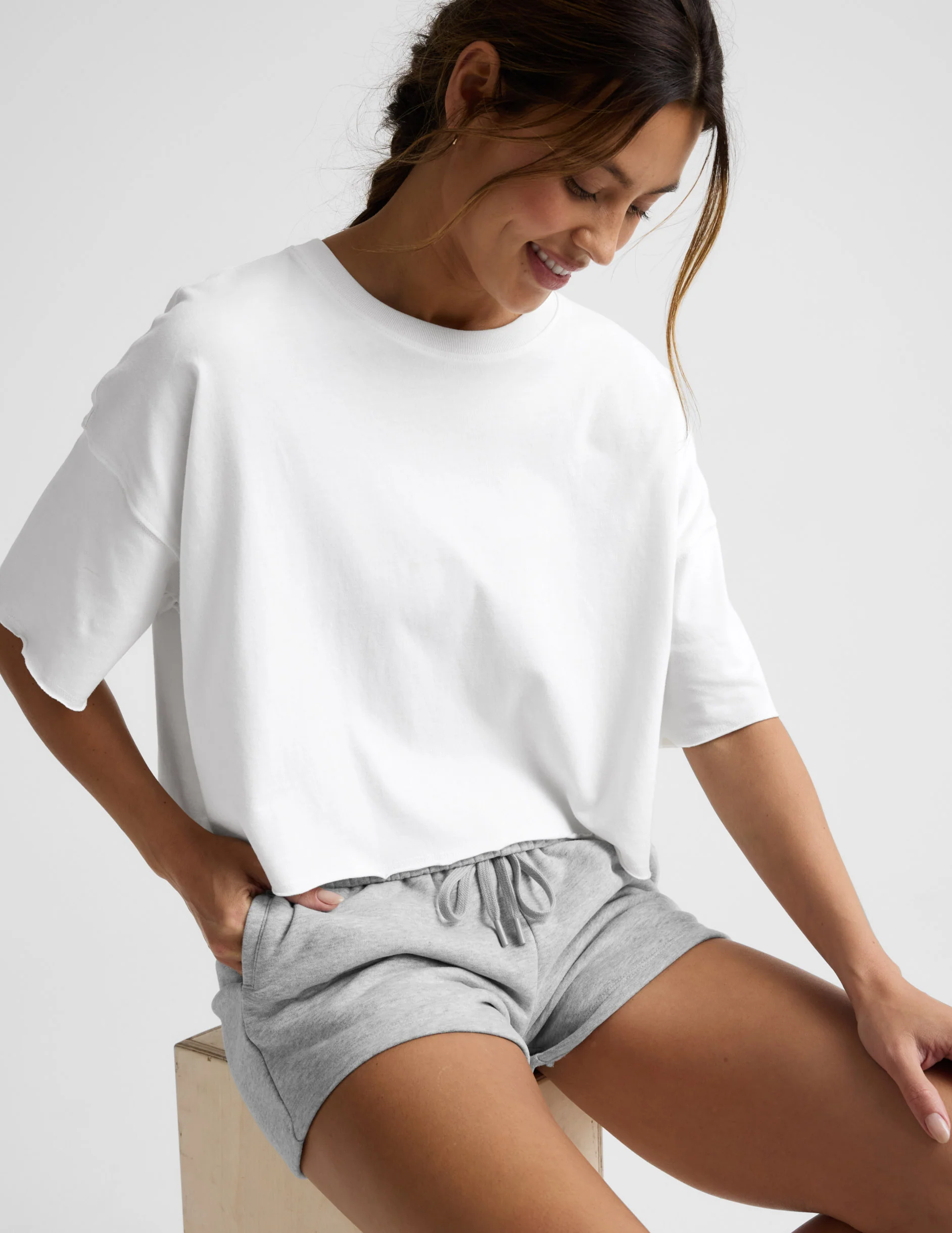 SoftKnit Better Than Ever Cropped Cotton Tee - Image 2