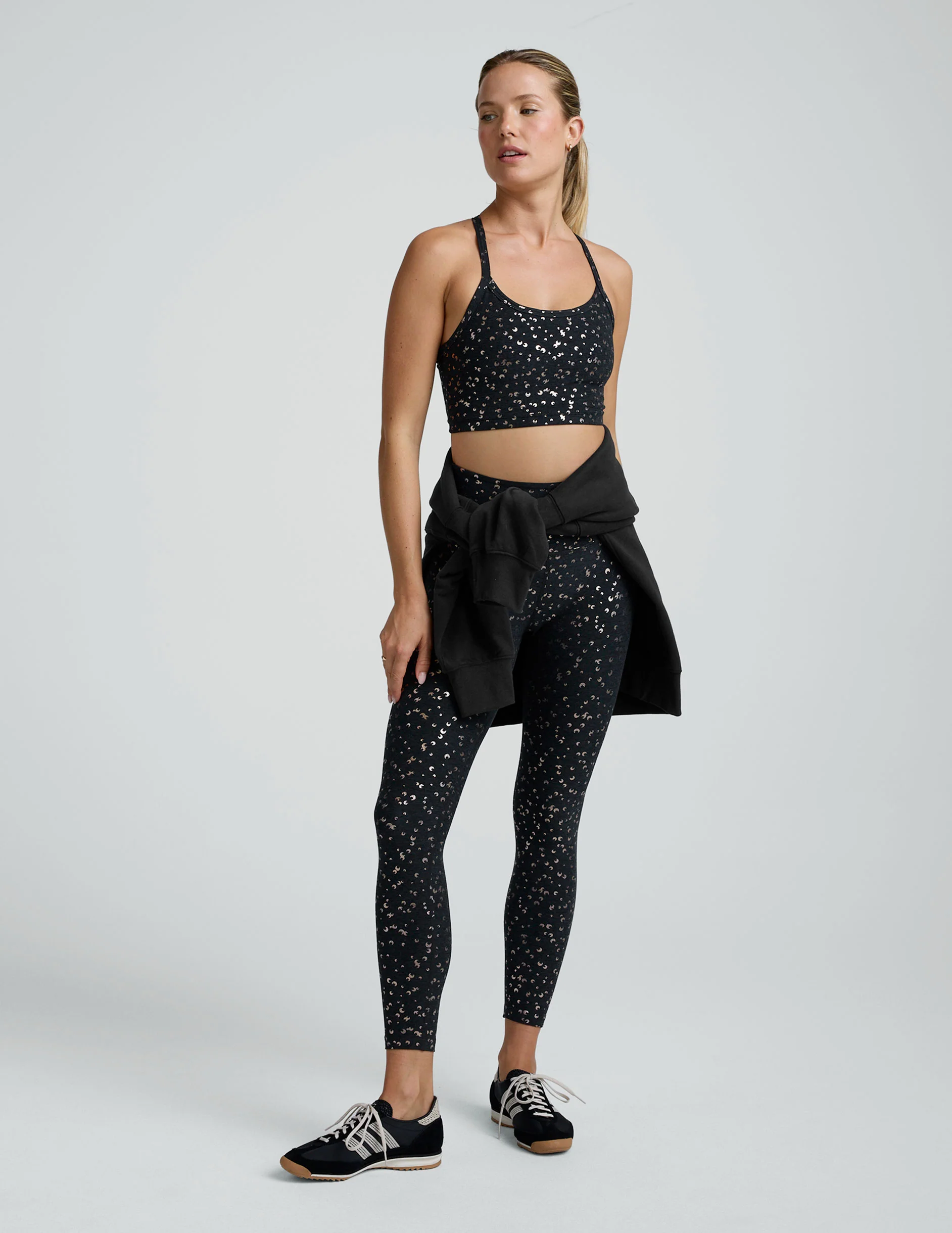 Black Gold Mini Moons SoftShine Slim Racerback High Cropped Tank - Image 3