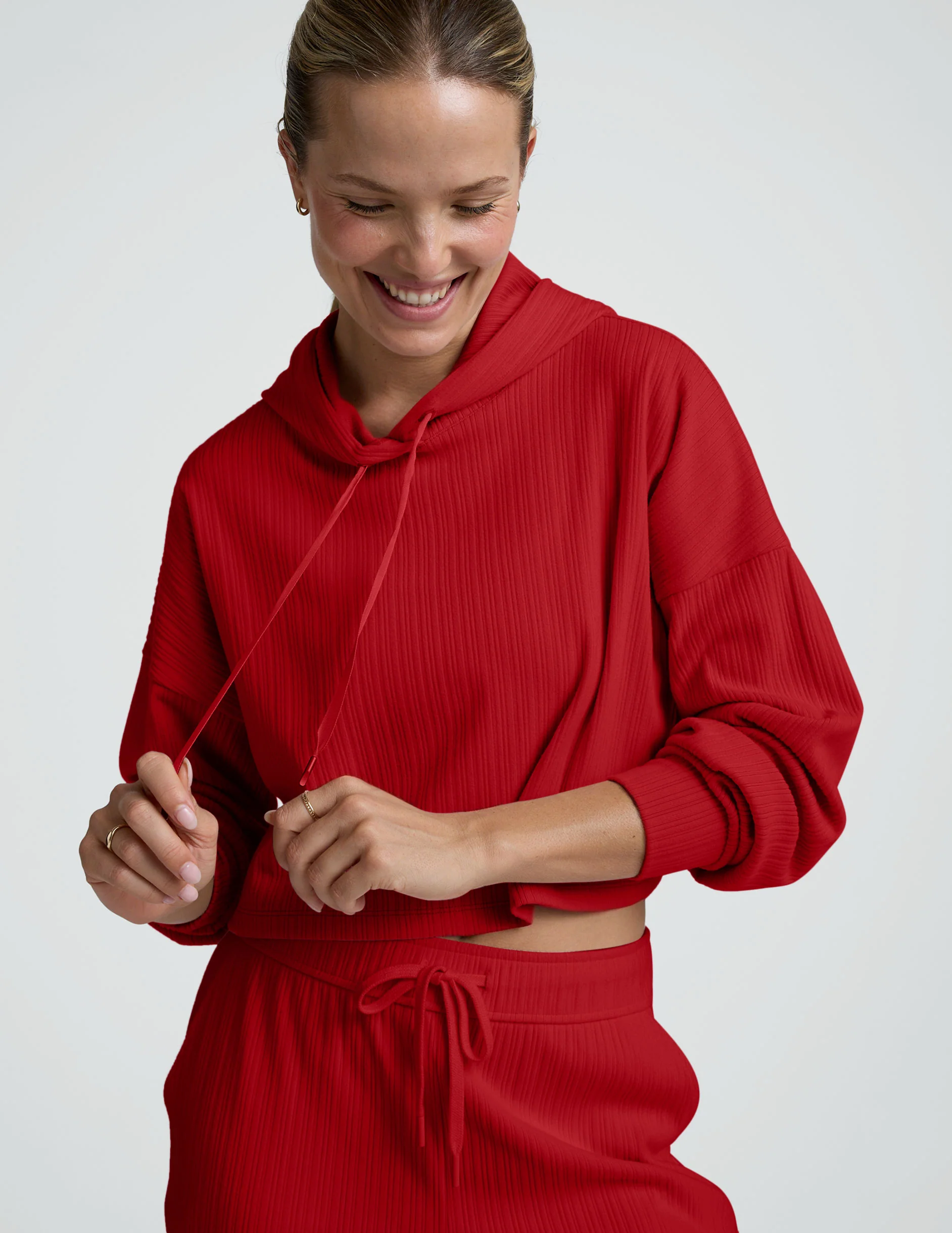 Breathe Easy Ribbed Cropped Hoodie - Image 2