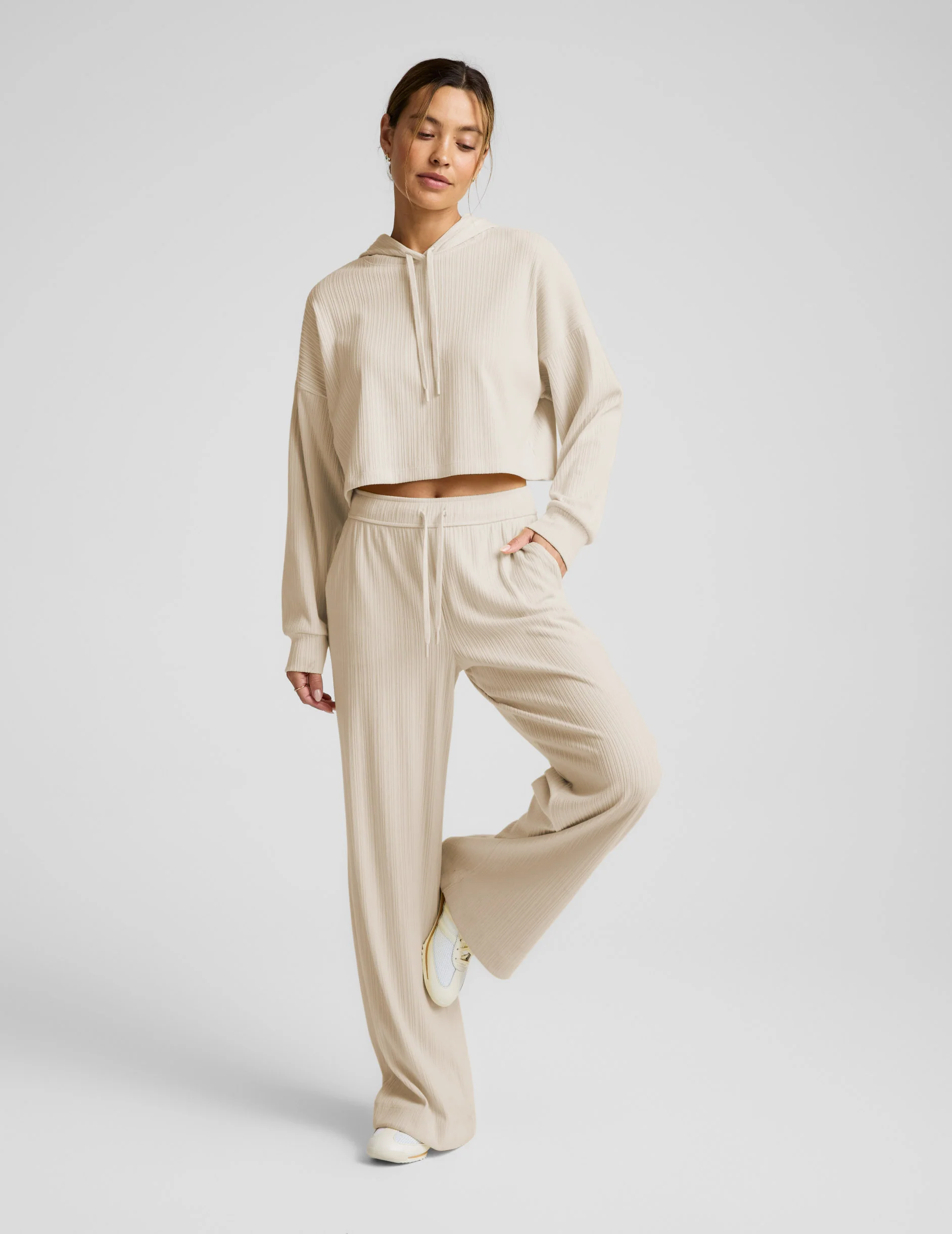 Breathe Easy Ribbed Cropped Hoodie - Image 3