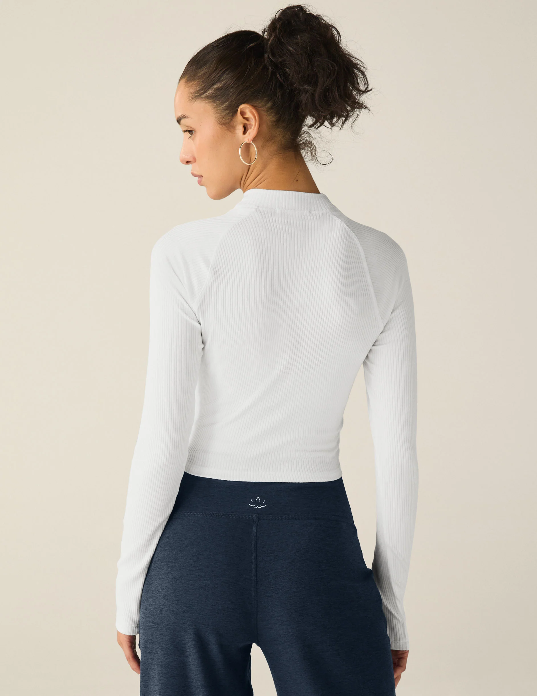 Contours Mock Neck Cropped Top - Image 3