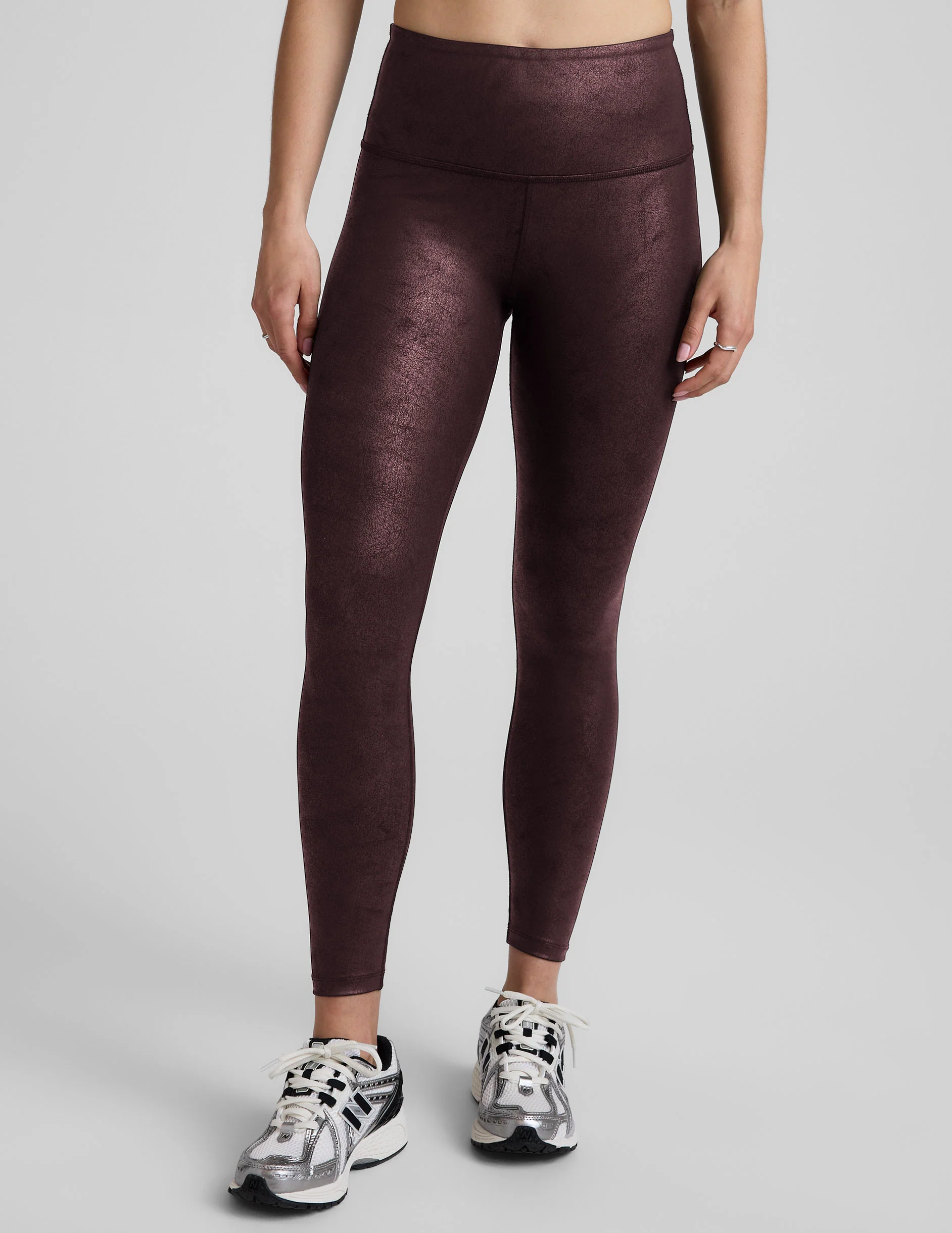Leatherette High Waisted Midi Legging - Image 2