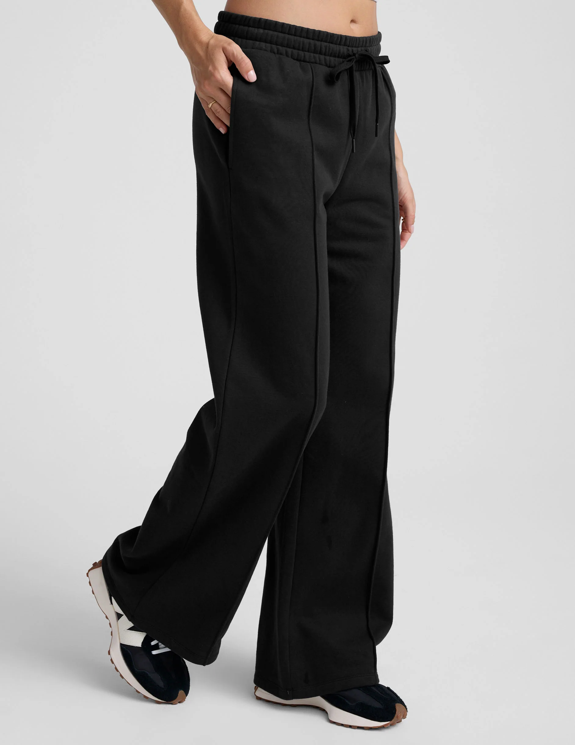 LuxeFleece™ Pintuck Wide Leg Pant - Image 3