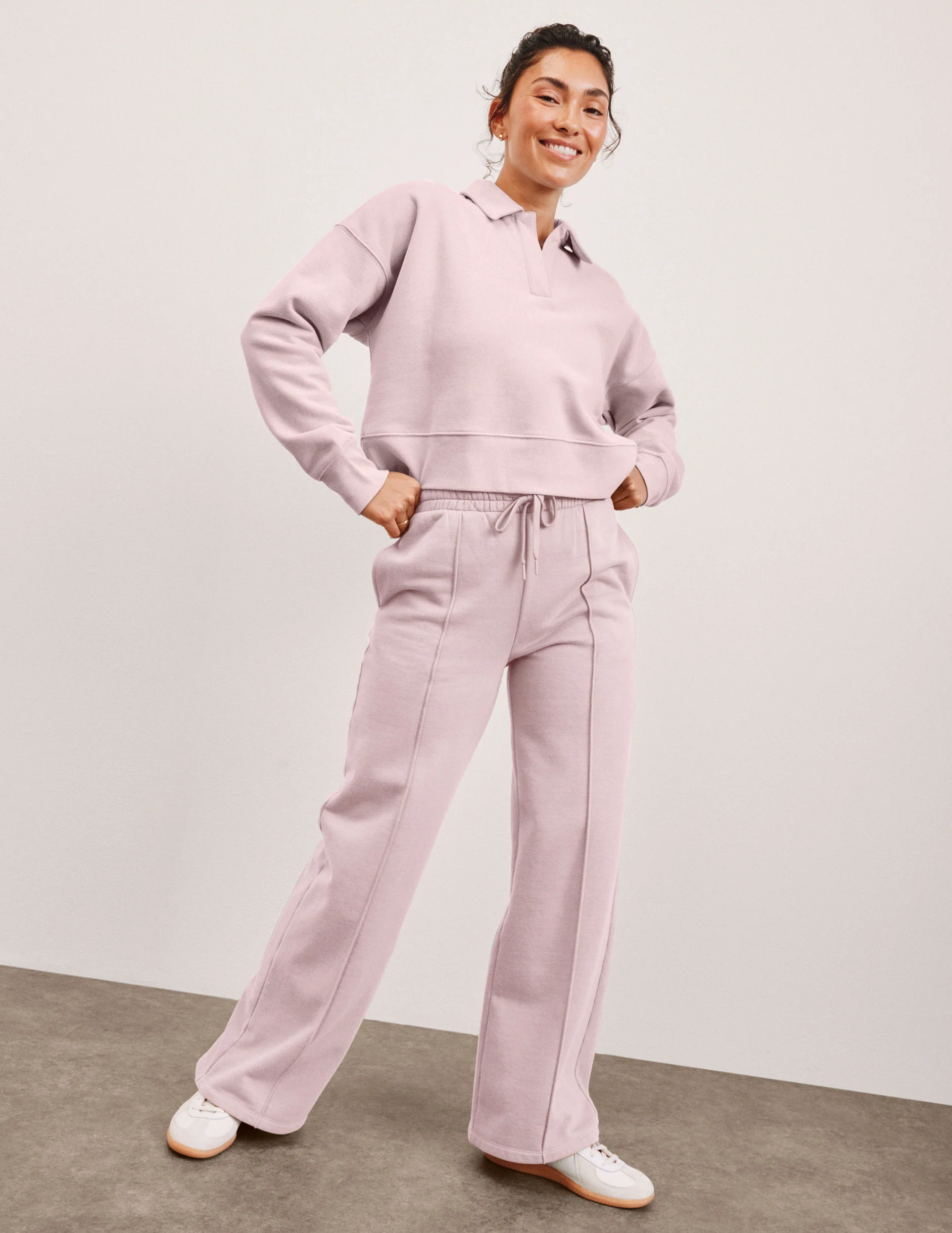 LuxeFleece™ Pintuck Wide Leg Pant - Image 4