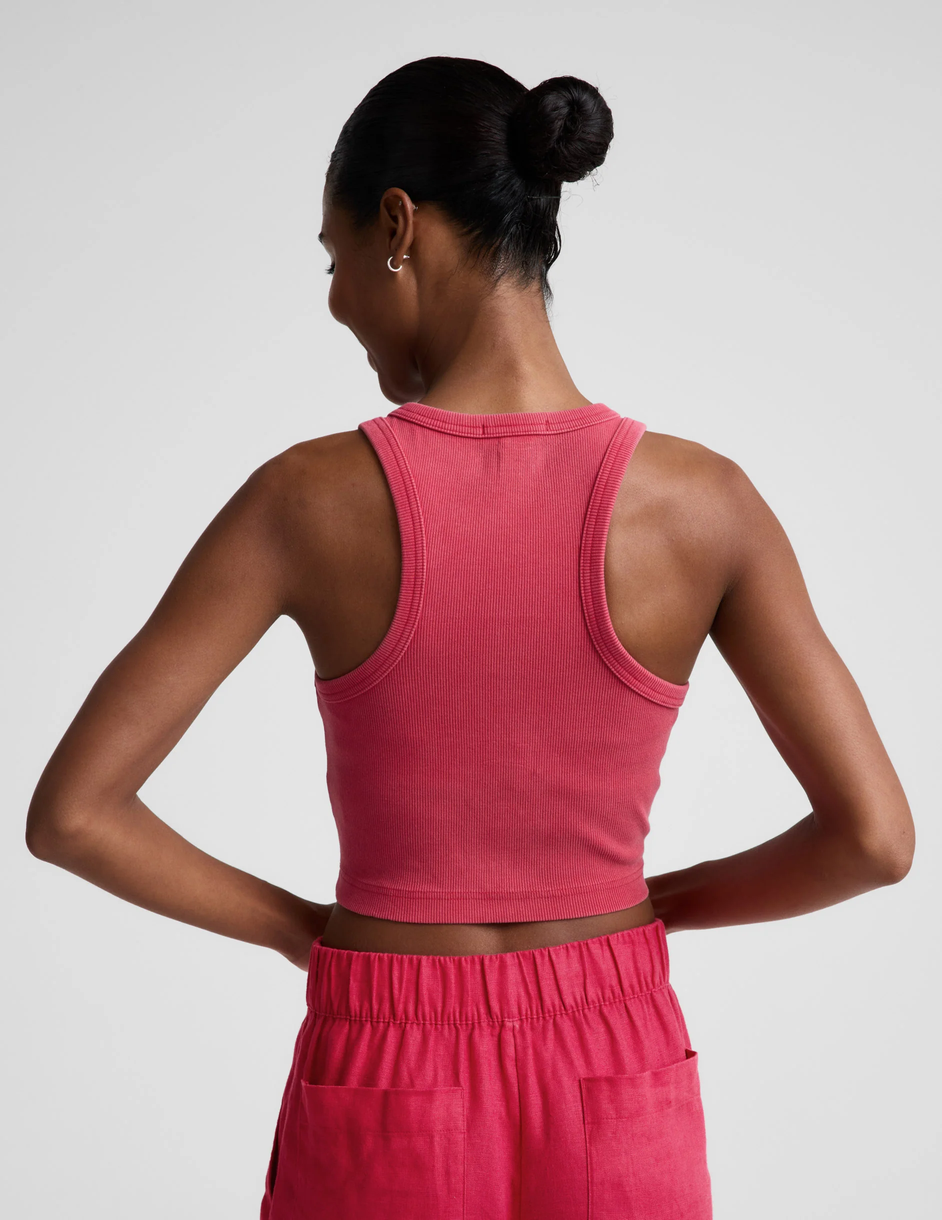 On Repeat Rib High Neck Cropped Tank - Image 3