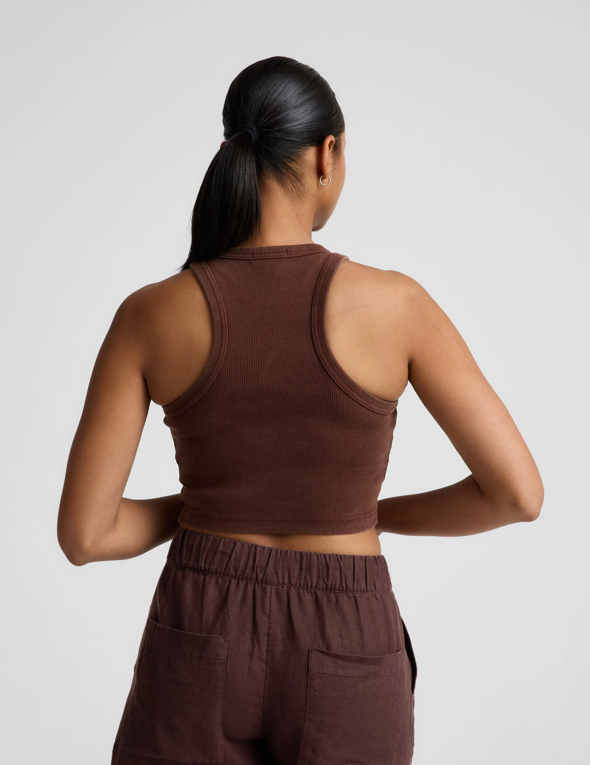 On Repeat Rib High Neck Cropped Tank - Image 3