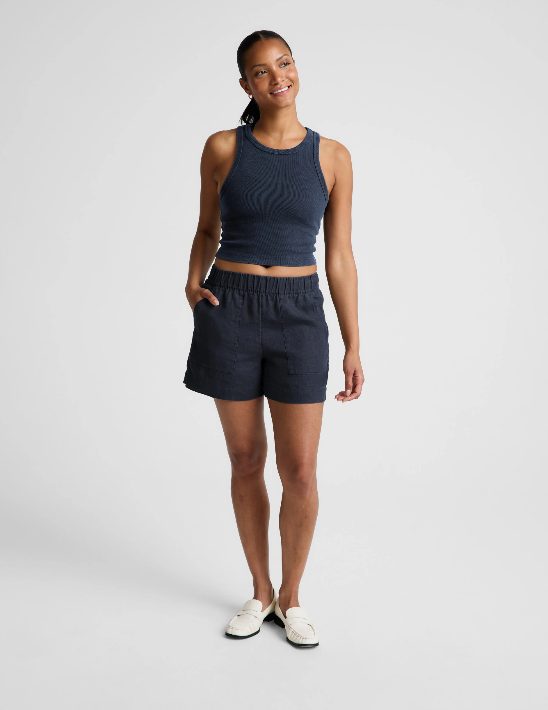 On Repeat Rib High Neck Cropped Tank - Image 2