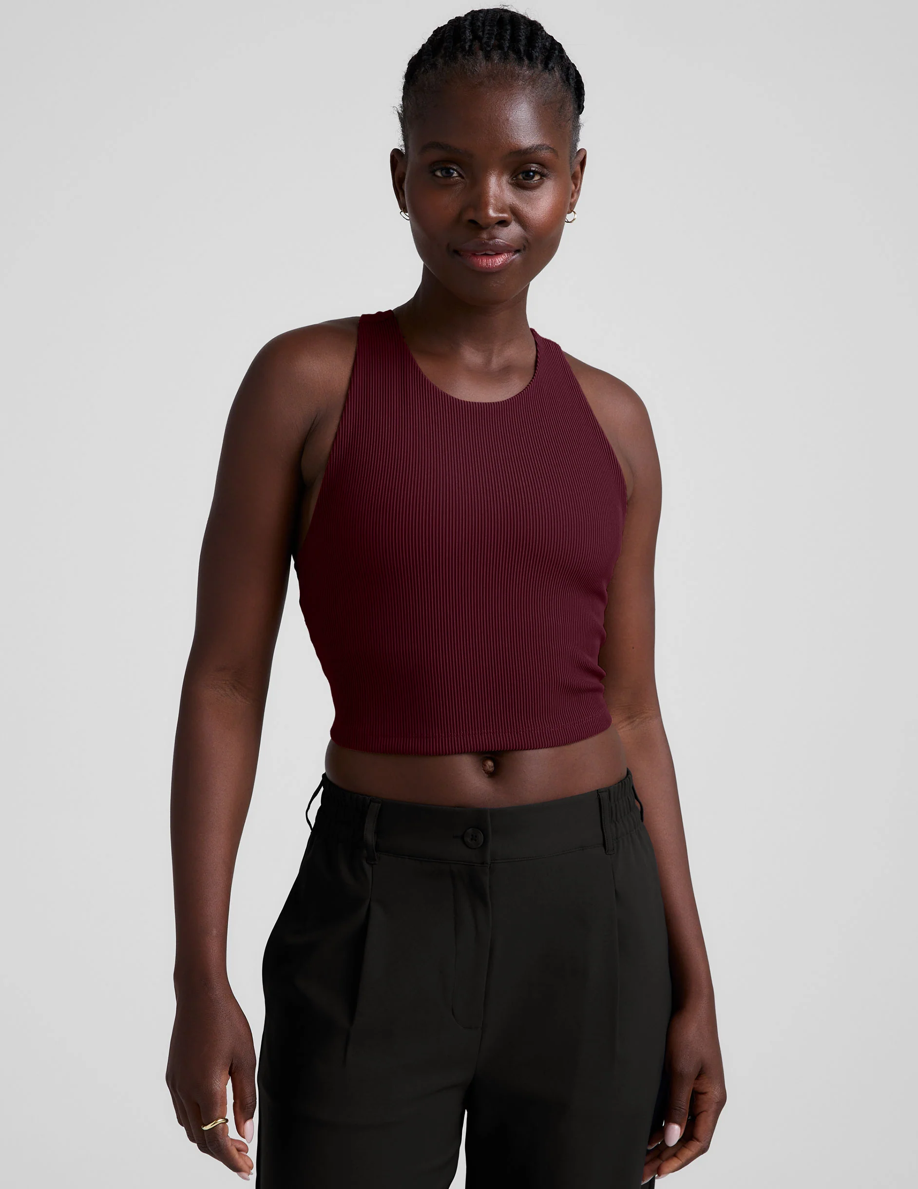 Refocus Ribbed Cropped Tank - Image 2