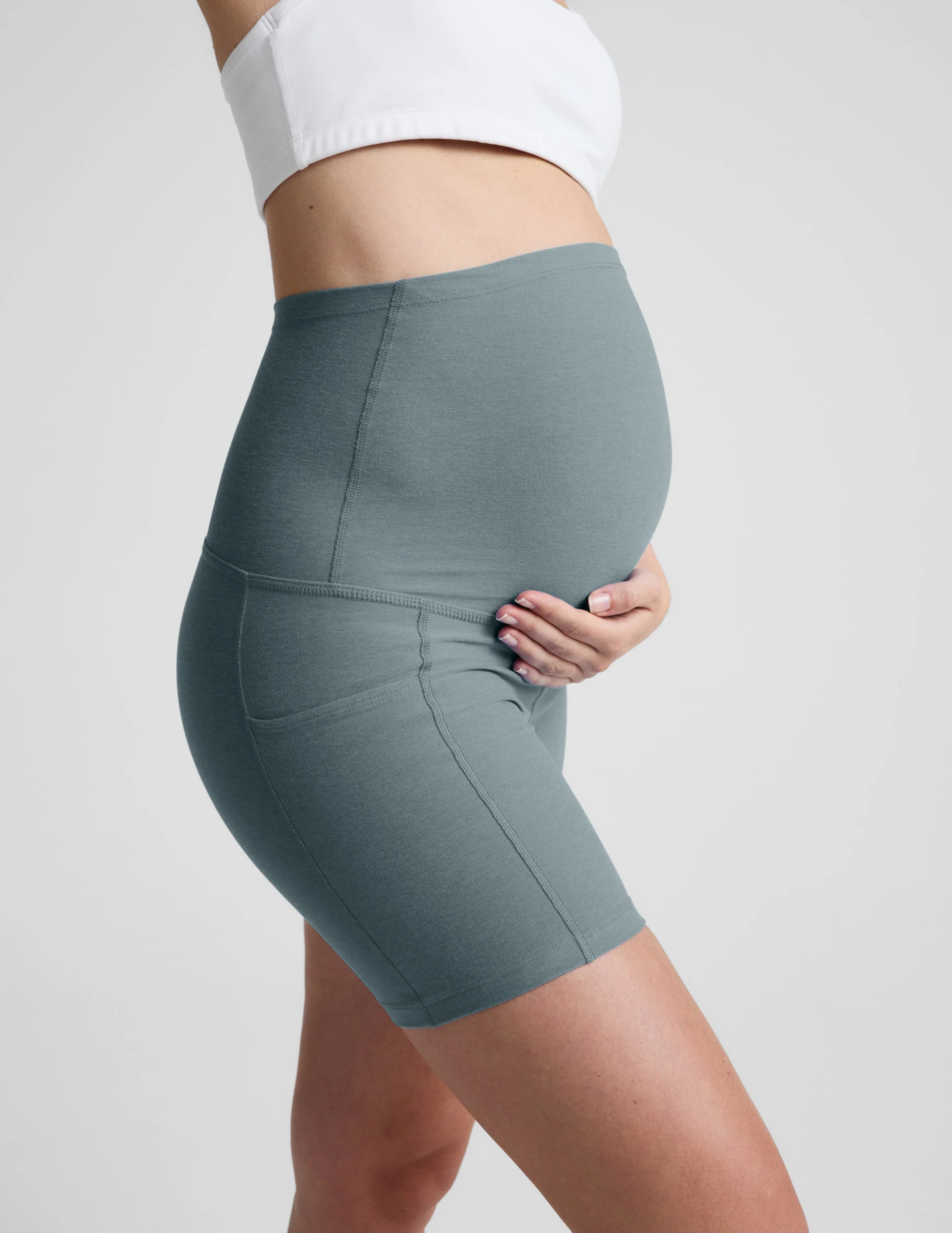 Spacedye™ Keep Pace 5" Maternity Pocket Biker Short - Image 2
