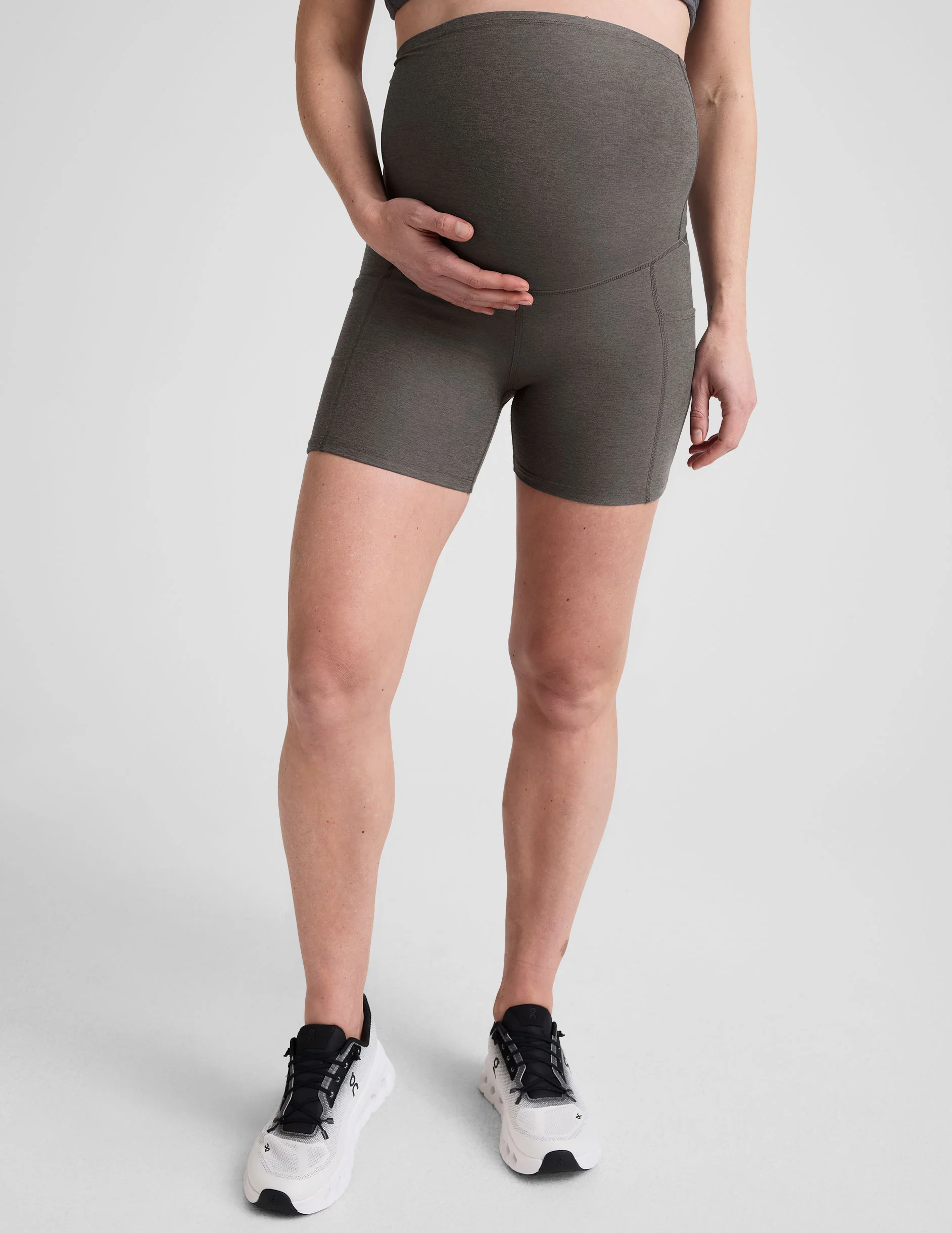 Spacedye™ Keep Pace 5" Maternity Pocket Biker Short - Image 2