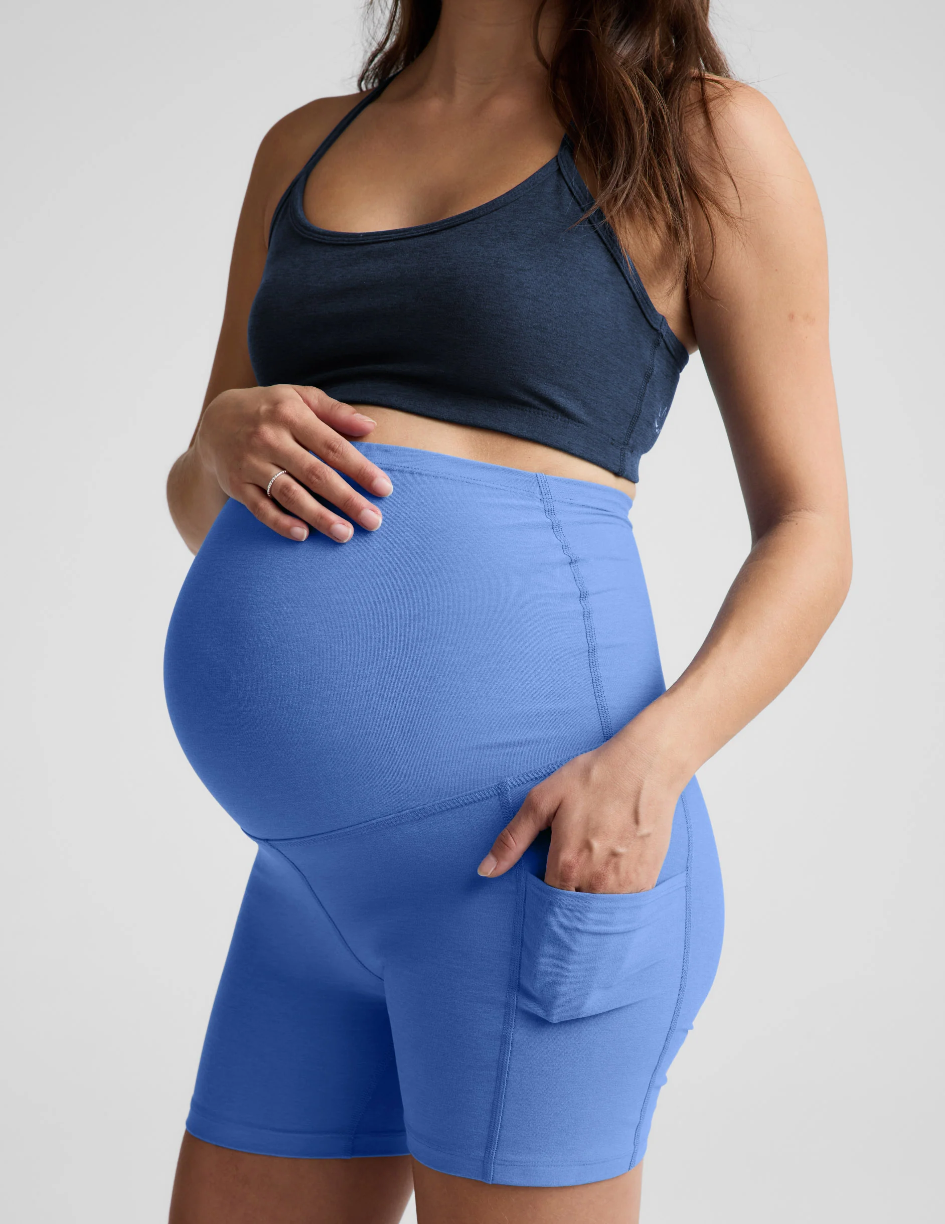 Spacedye™ Keep Pace 5" Maternity Pocket Biker Short - Image 3