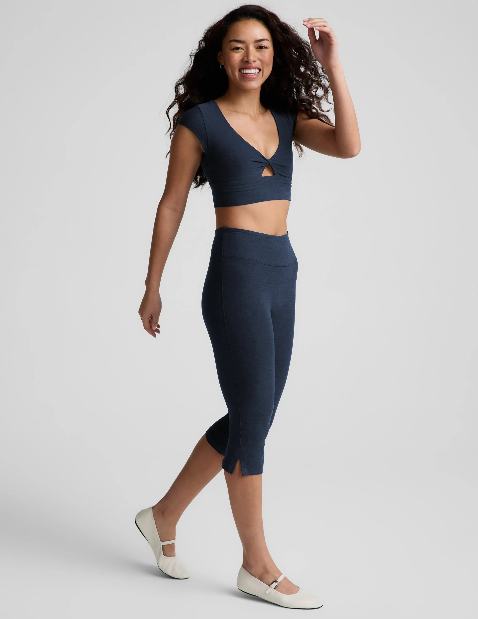 Spacedye™ Mid-Rise Slit Pedal Pusher Legging - Image 5