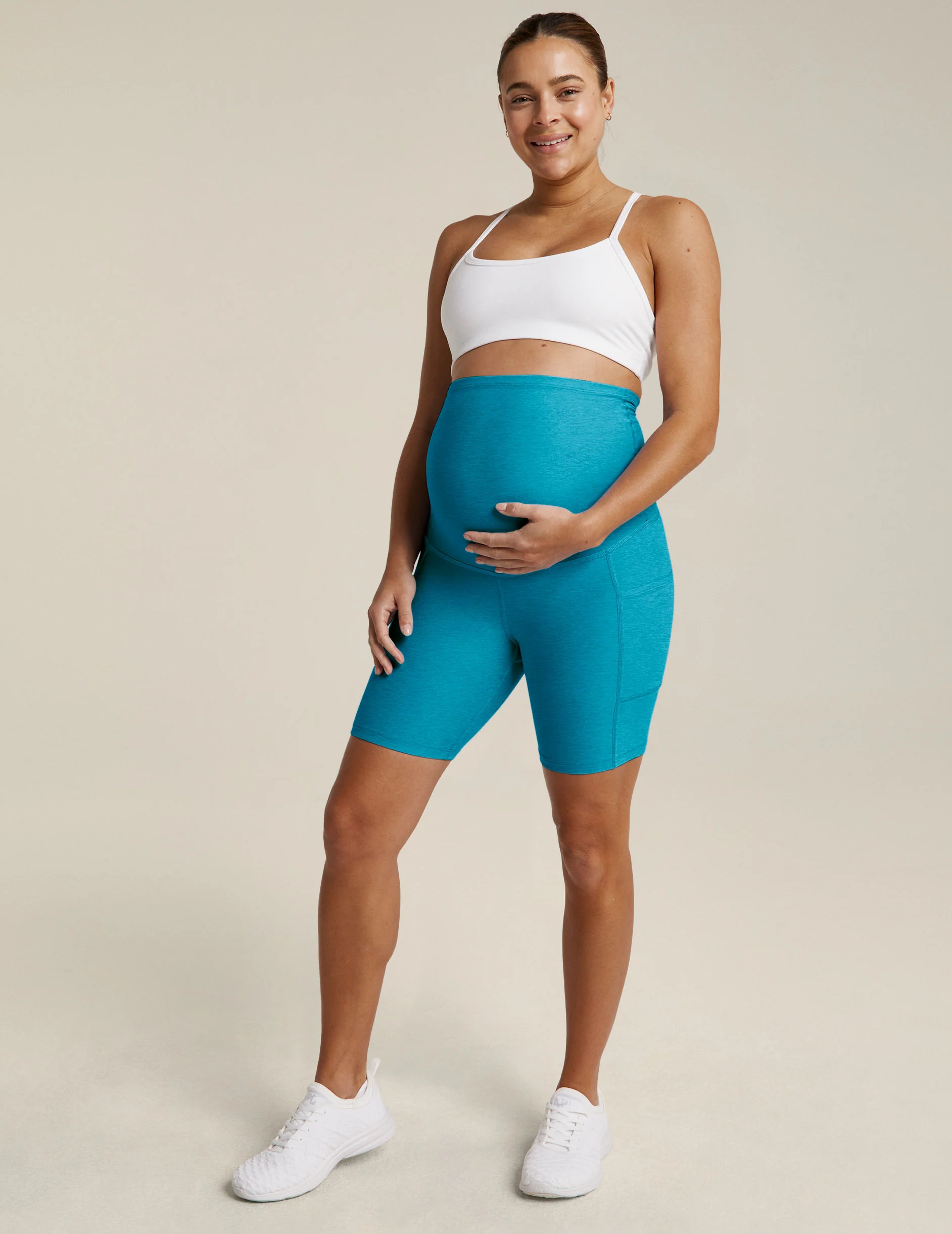 Spacedye™ Pockets Forever Maternity Biker Short - Image 5