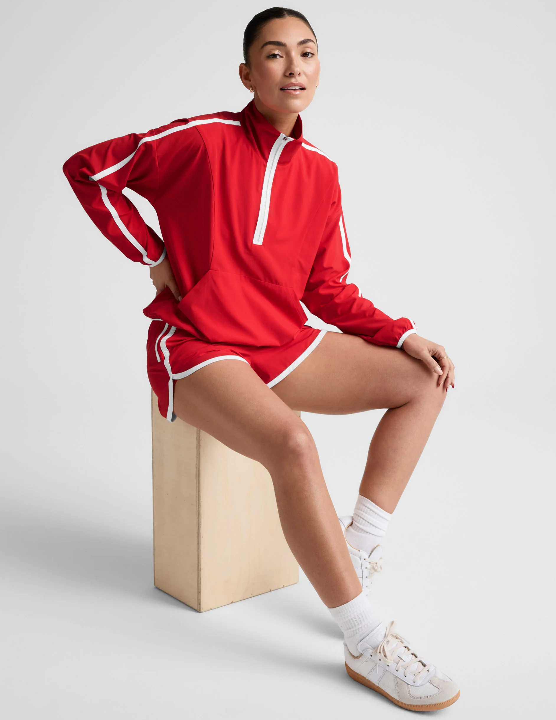 Stretch Woven Course Contrast Half Zip Pullover - Image 3