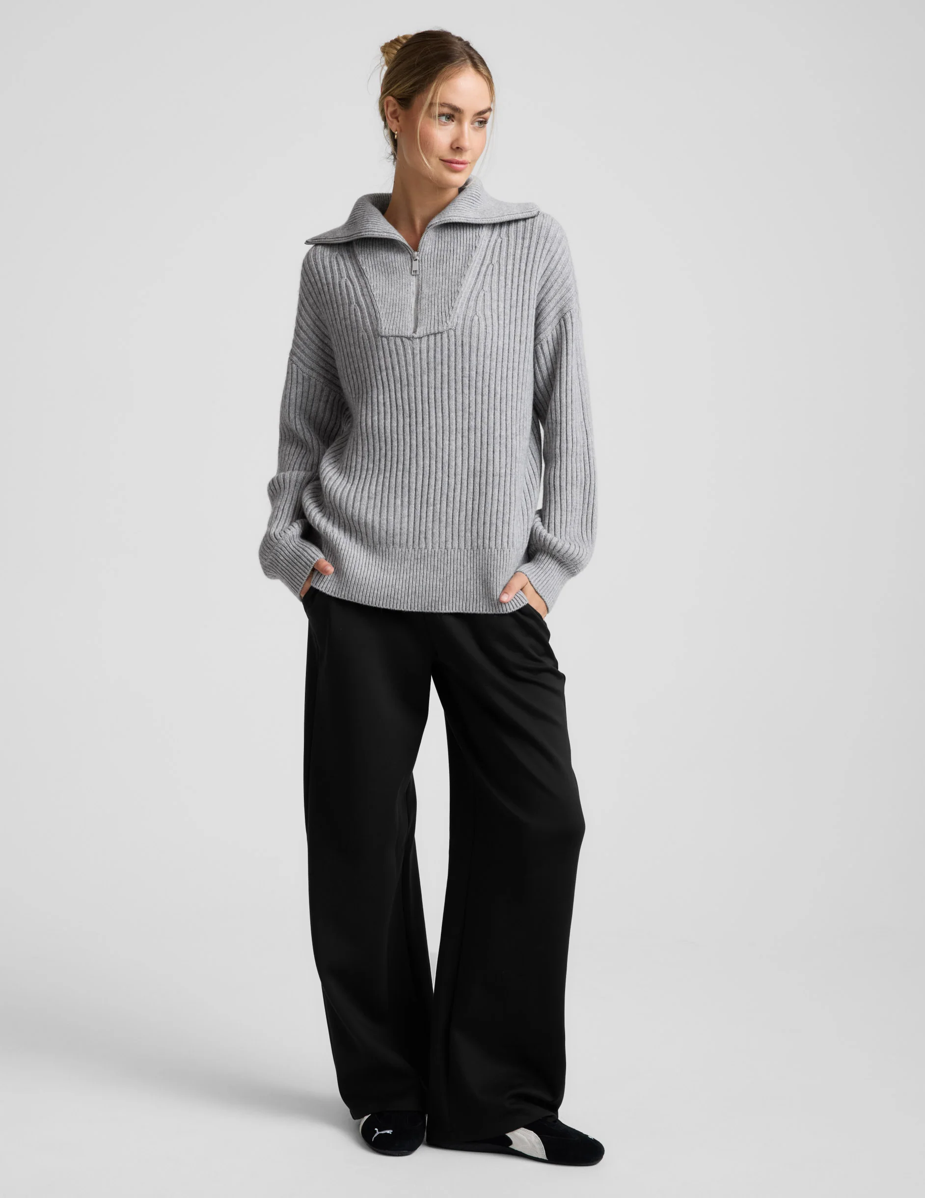 Wool Blend Collared Pullover - Image 3
