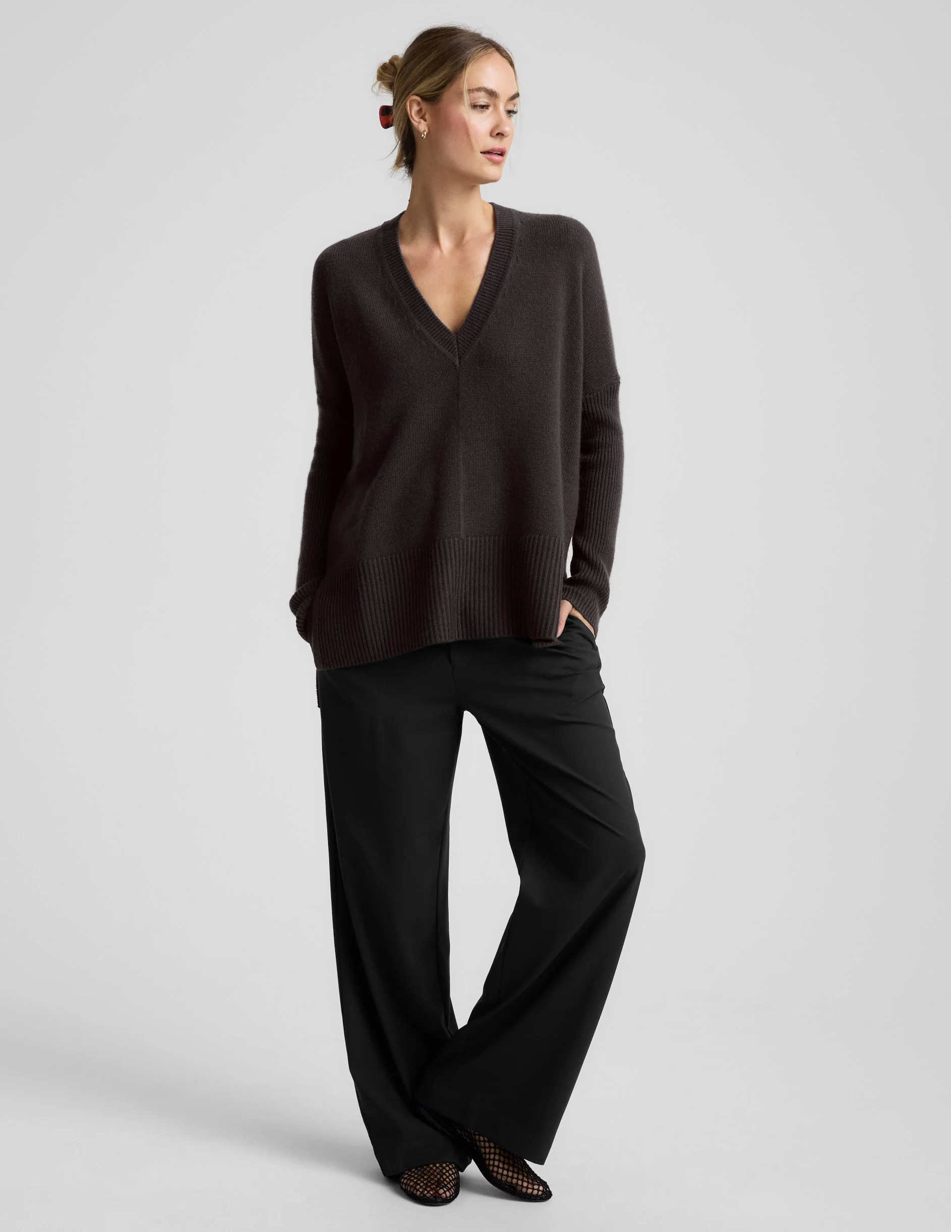 Wool-Cashmere V-Neck Sweater - Image 6