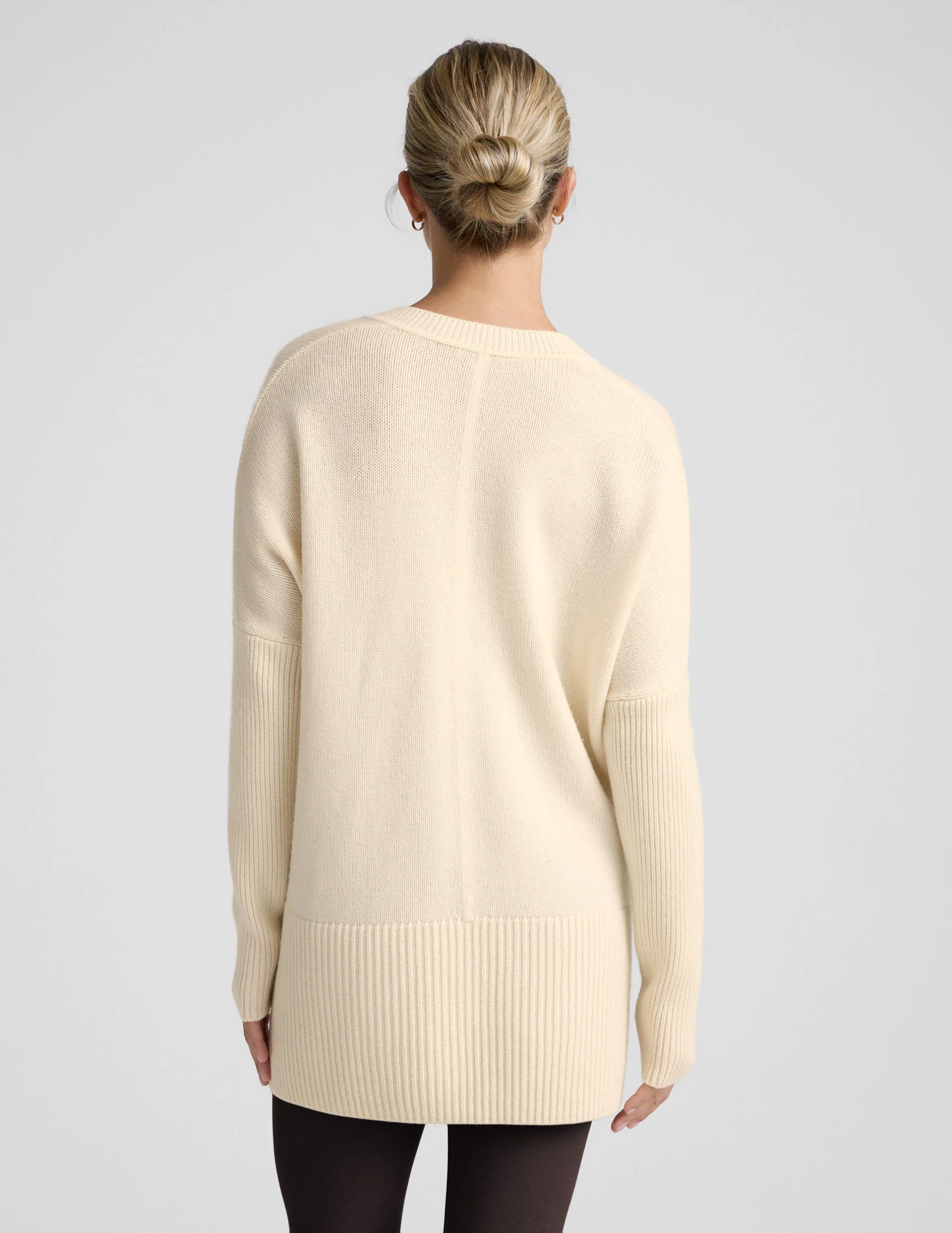 Wool-Cashmere V-Neck Sweater - Image 3
