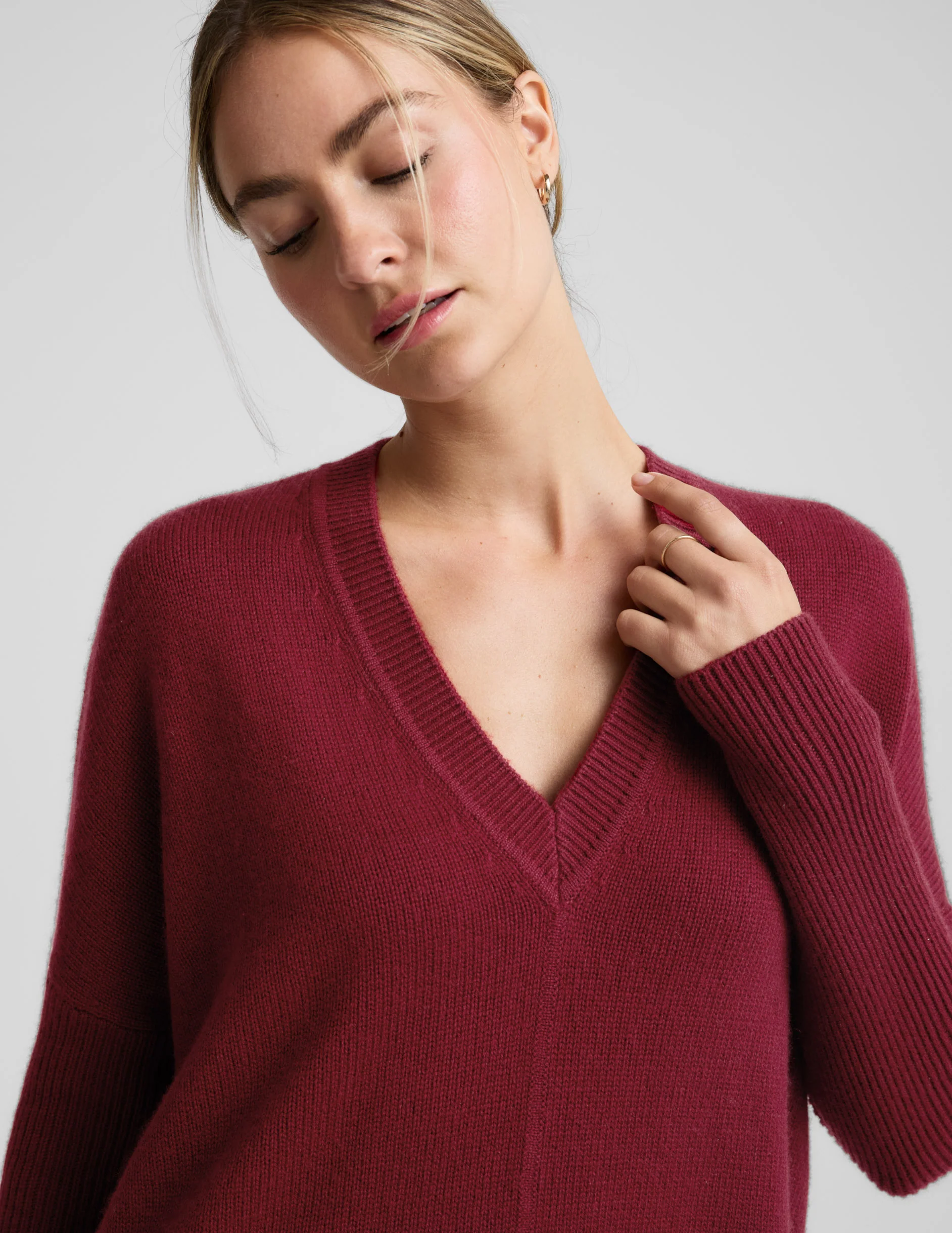 Wool-Cashmere V-Neck Sweater - Image 2